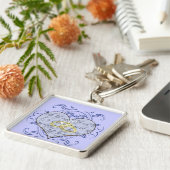 Monogram Wedding Vow Heart Sleutelhanger (Zijkant)