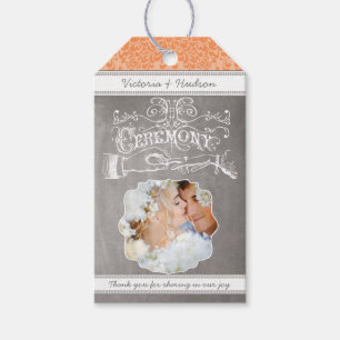 Monogram Weduwfotokoraal of een aangepaste kleur Cadeaulabel