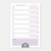 Monogram Weekblad Lila Post Post-it® Notes (Voorkant)