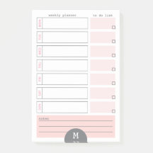 Monogram Weekly Planner Peony Post