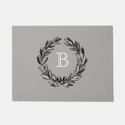 Monogram Welkom Wreath Deurmat (Voorkant)
