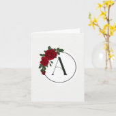 Monogram Wenskaart - Letter A Kaart (Gele Bloem)