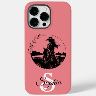 Monogram Western Equestrian Paard Cowgirl Elegant Case-Mate iPhone 14 Pro Max Hoesje