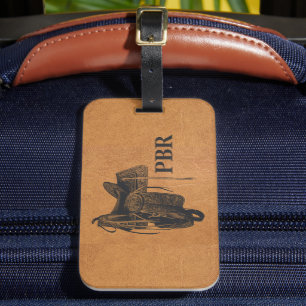 monogram Western paard Bagagelabel