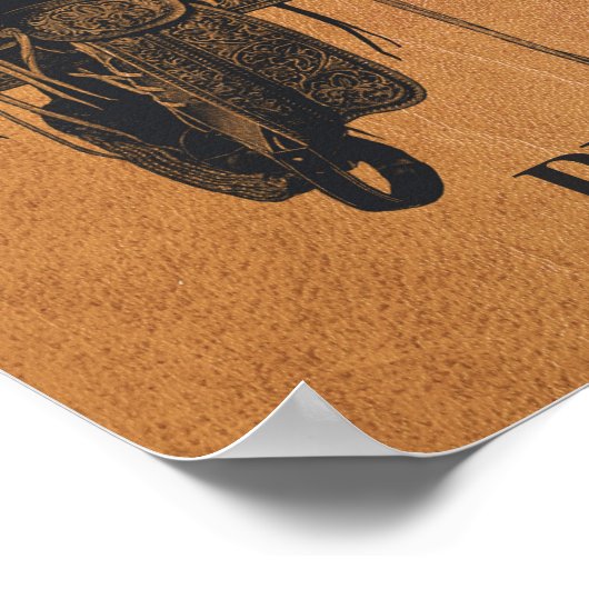  monogram Western paard Poster (Hoek)