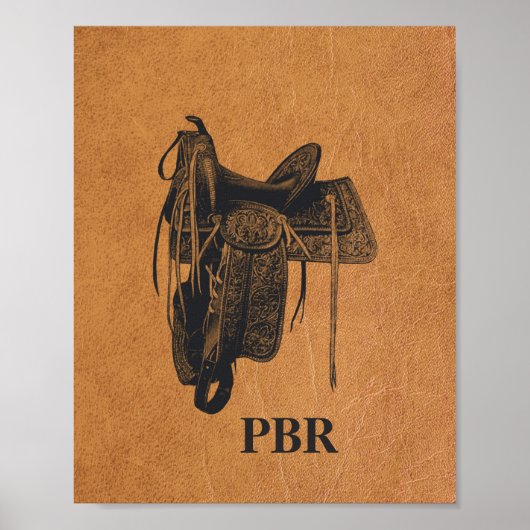  monogram Western paard Poster (Voorkant)
