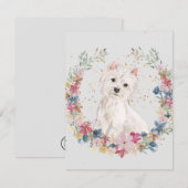 Monogram Westie Terrier Spring Flowers Notitiekaartje (Voorkant / Achterkant)