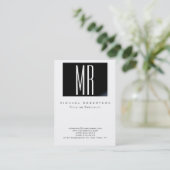 Monogram White Black Stripe Chubby Visitekaartje (Staand voorkant)