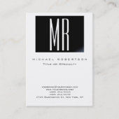 Monogram White Black Stripe Chubby Visitekaartje (Voorkant)