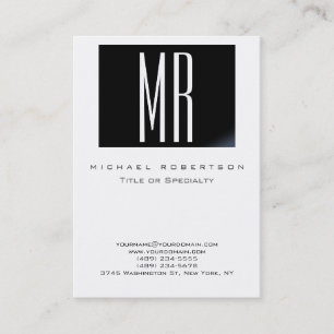 Monogram White Black Stripe Chubby Visitekaartje