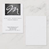 Monogram White Chalkboard Chubby Carte de visite (Devant / Derrière)