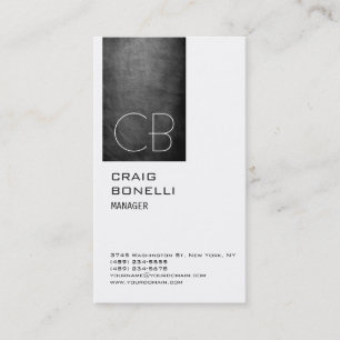 Monogram White Chalkboard Gray Visitekaartje