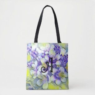 Monogram White Cherry Blossom Waterverf Draagtas