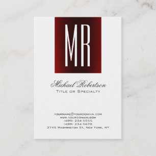 Monogram White Chic Calligraphy Visitekaartje