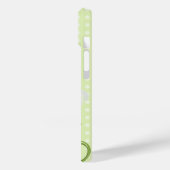 Monogram White Daisy en Lady Bug Polka Dot Green Case-Mate iPhone Case (Achterkant / Links)