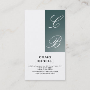 Monogram White Dark Slate Grey Visitekaartje