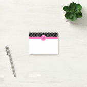 Monogram White en Black Polka Dot Pattern Post-it® Notes (Kantoor)