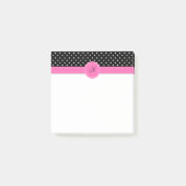 Monogram White en Black Polka Dot Pattern Post-it® Notes (Voorkant)
