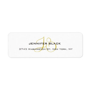 Monogram White Gold Color Plain Modern minimalist Etiket