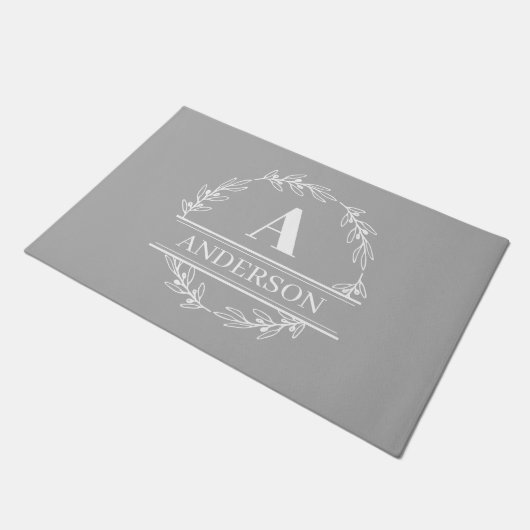 Monogram White Grey Doormat Deurmat (Schuin)