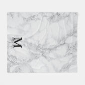 Monogram White Grey Marble Fleece Deken (Voorkant (Horizontaal))
