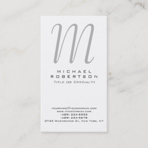 Monogram White Grey Professional Visitekaartje