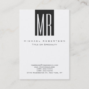 Monogram White Grey Stripe Chubby Visitekaartje