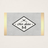 Monogram White Leather Gold Lux Trim Visitekaartje (Voorkant)