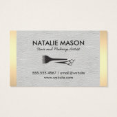 Monogram White Leather Gold Lux Trim Visitekaartje (Achterkant)