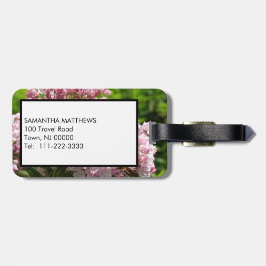 Monogram White Mountain Laurel Floral Bagagelabel (Achterkant horizontaal)