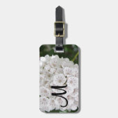 Monogram White Mountain Laurel Floral  Bagagelabel (Voorkant verticaal)