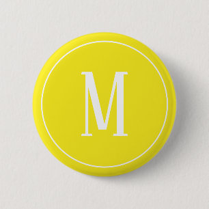 Monogram White op gele Button