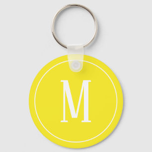 Monogram White op gele Sleutelhanger