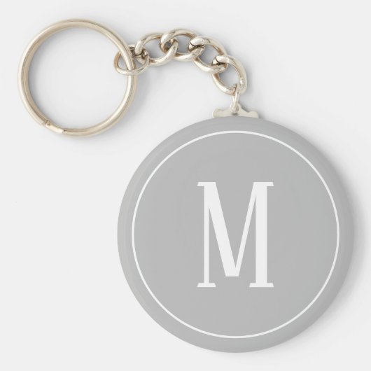 Monogram White op grijze Sleutelhanger (Voorkant)