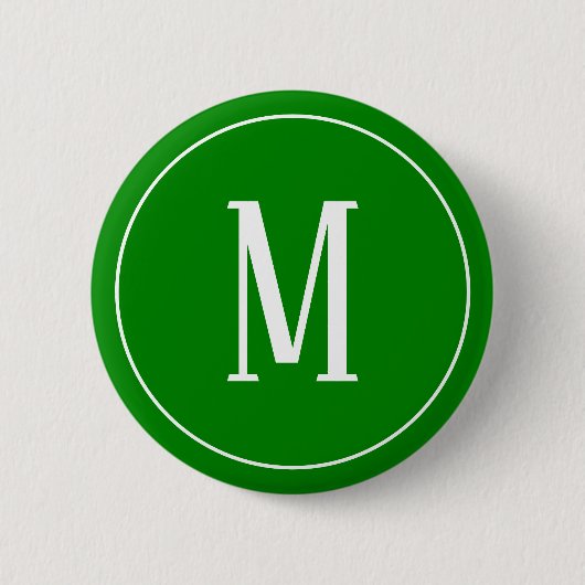 Monogram White op groene Button (Voorkant)