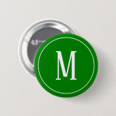 Monogram White op groene Button (Voorkant /achterkant)