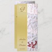 Monogram White Scroll Wedding Program Uitnodiging (Voorkant / Achterkant)