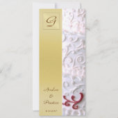 Monogram White Scroll Wedding Program Uitnodiging (Voorkant)