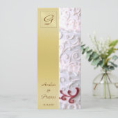 Monogram White Scroll Wedding Programme Invitation (Debout devant)