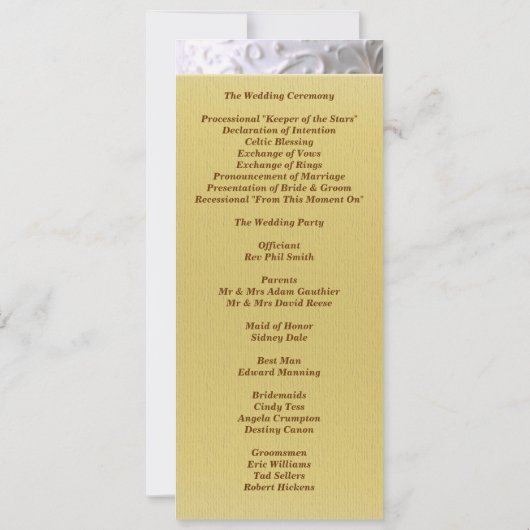Monogram White Scroll Wedding Programme Invitation (Dos)