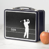 Monogram White Silhouette Golfer op zwart (In situ)