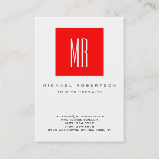 Monogram White Stripe Large Visitekaartje (Voorkant)