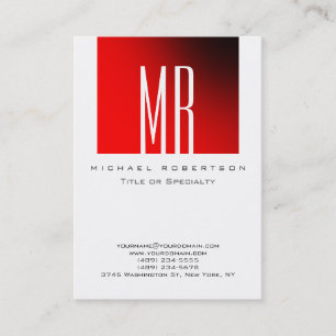Monogram White Visitekaartje Rode Stripe Chubby