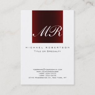 Monogram White Visitekaartje Rode Stripe Chubby