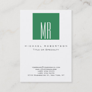 Monogram White Zee Green Chubby Visitekaartje