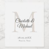 Monogram Wijn Etiket (Enkel label)