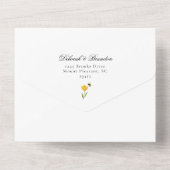 Monogram Wildbloemen Tuinbouw Waterverf All In One Uitnodiging (Achterkant)