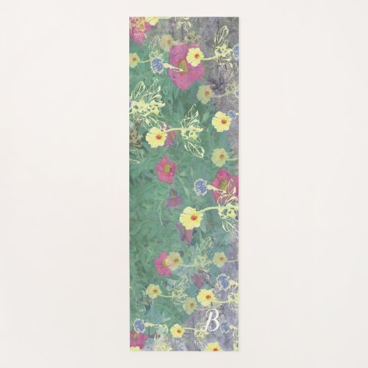 Monogram Wildbloemen Yoga Mat (Voorkant)