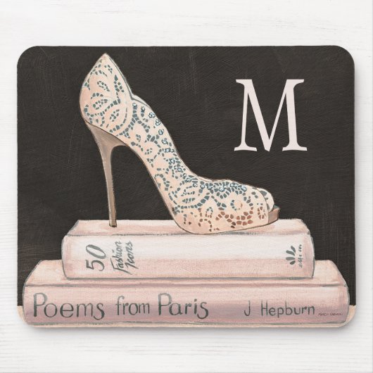 Monogram | Wilde appel | Elegant High Hiel Mode Muismat (Voorkant)