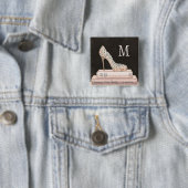 Monogram | Wilde appel | Elegant High Hiel Mode Vierkante Button 5,1 Cm (In situ)